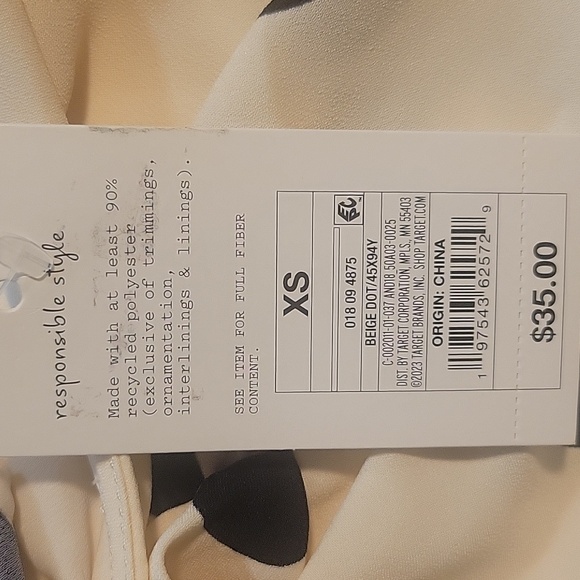 A New Day Hi-Lo Womans Beige with Black Polka Dot Dress, Size: XS, NWT - Picture 10 of 11